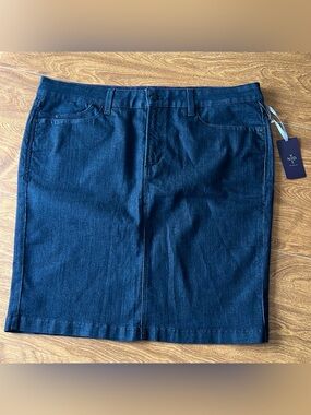 NYDJ Women’s Dark Wash Denim Lift Tuck Technology Denim Mini Skirt Plus Size 18W